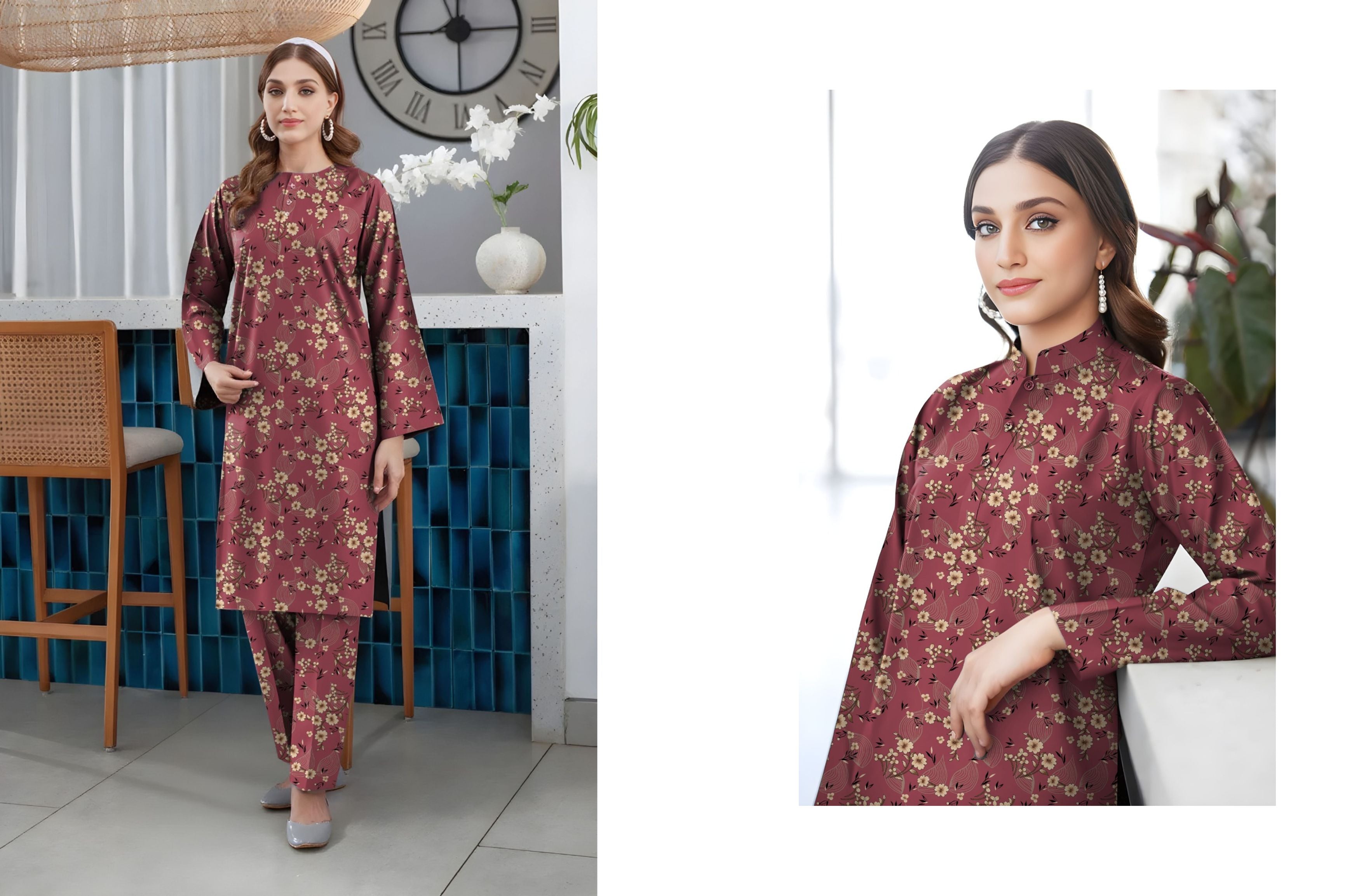 Set of baroque Printed khaddar 2PC