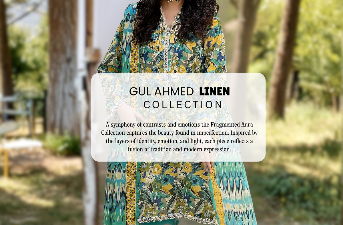 Set of gul ahmed Printed linen 3PC