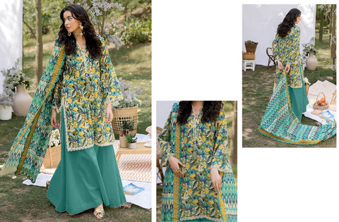 Set of gul ahmed Printed linen 3PC