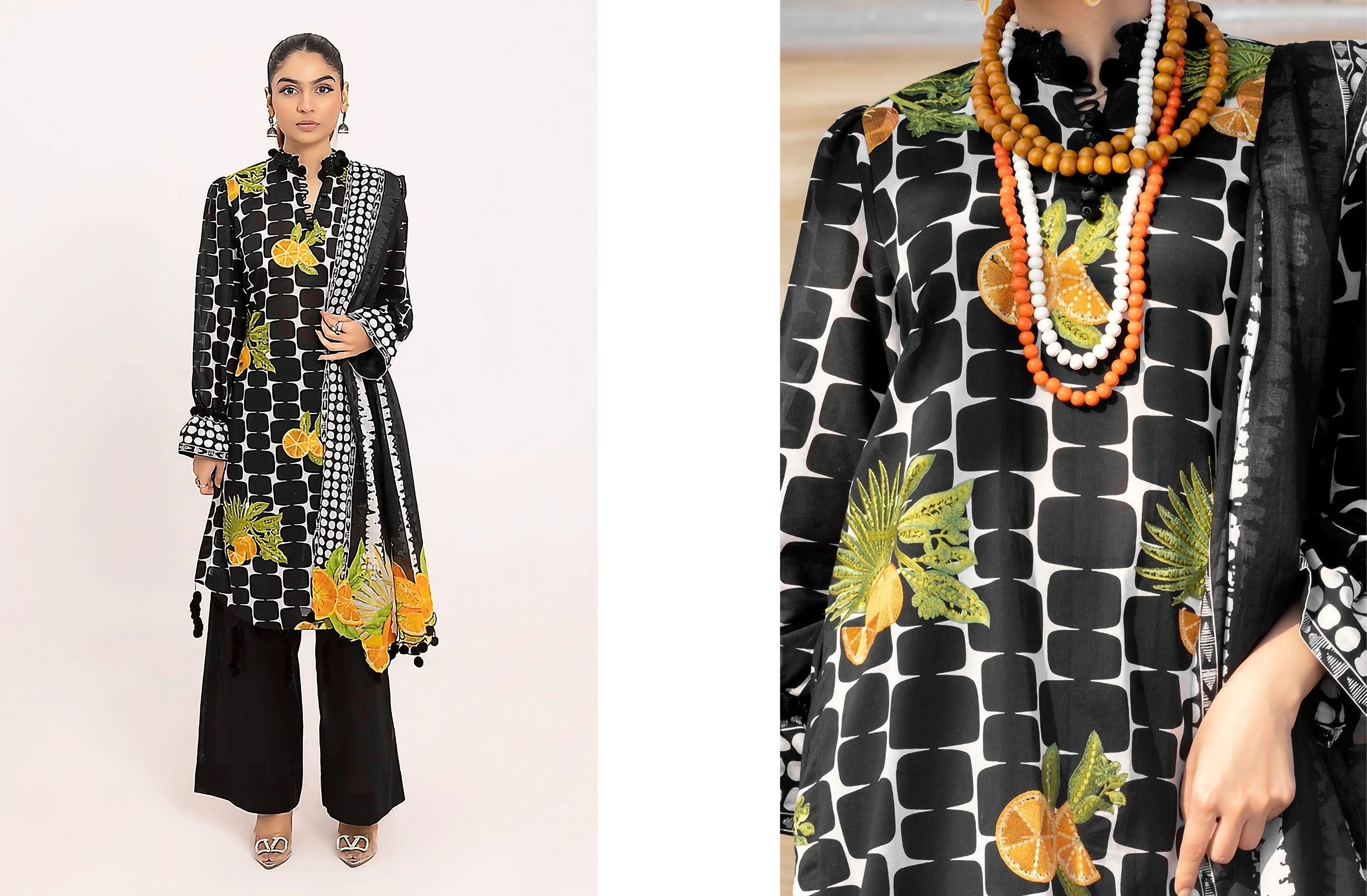 Set of gul ahmed Printed linen 3PC
