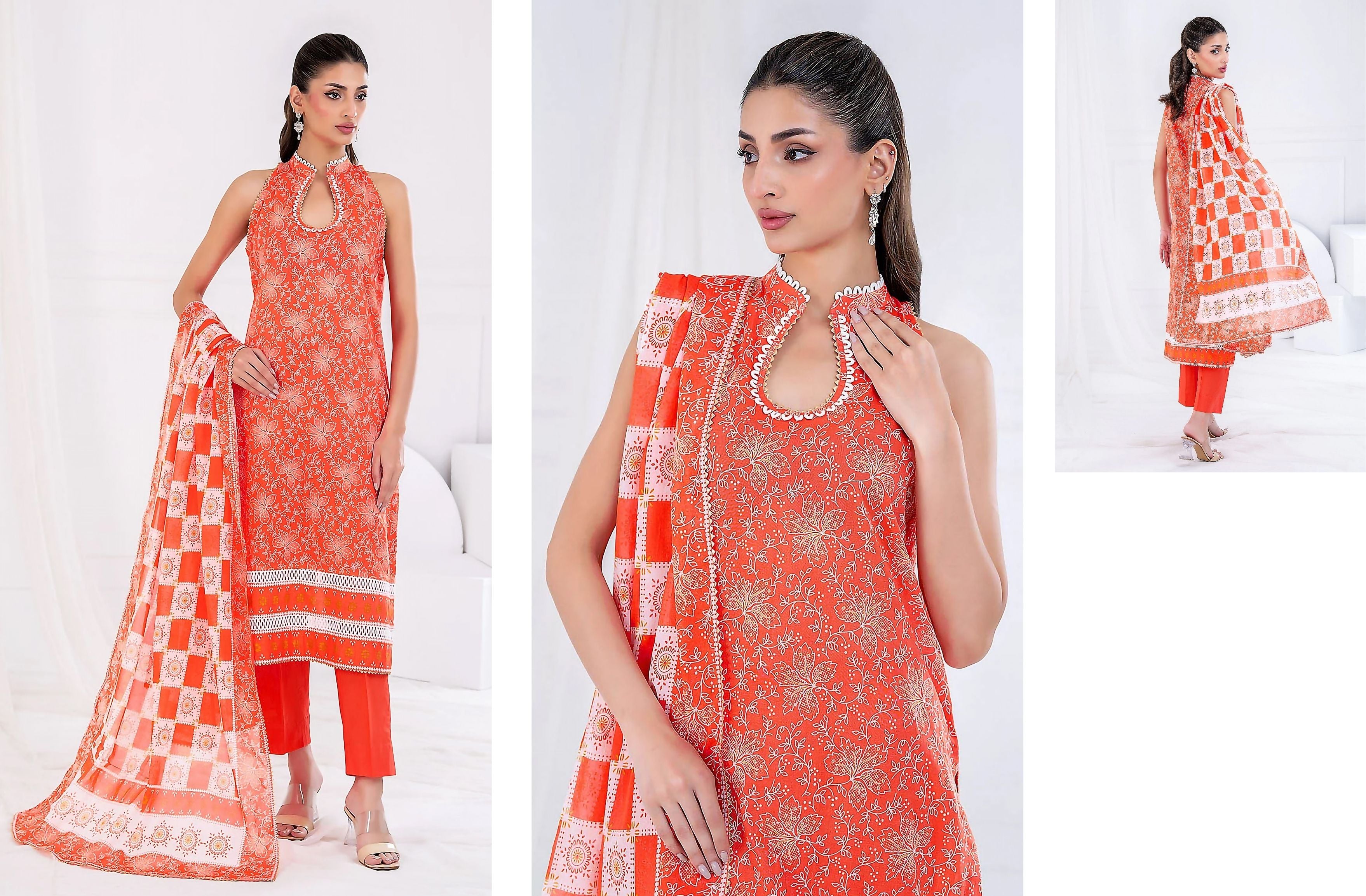 Set of gul ahmed Printed linen 3PC
