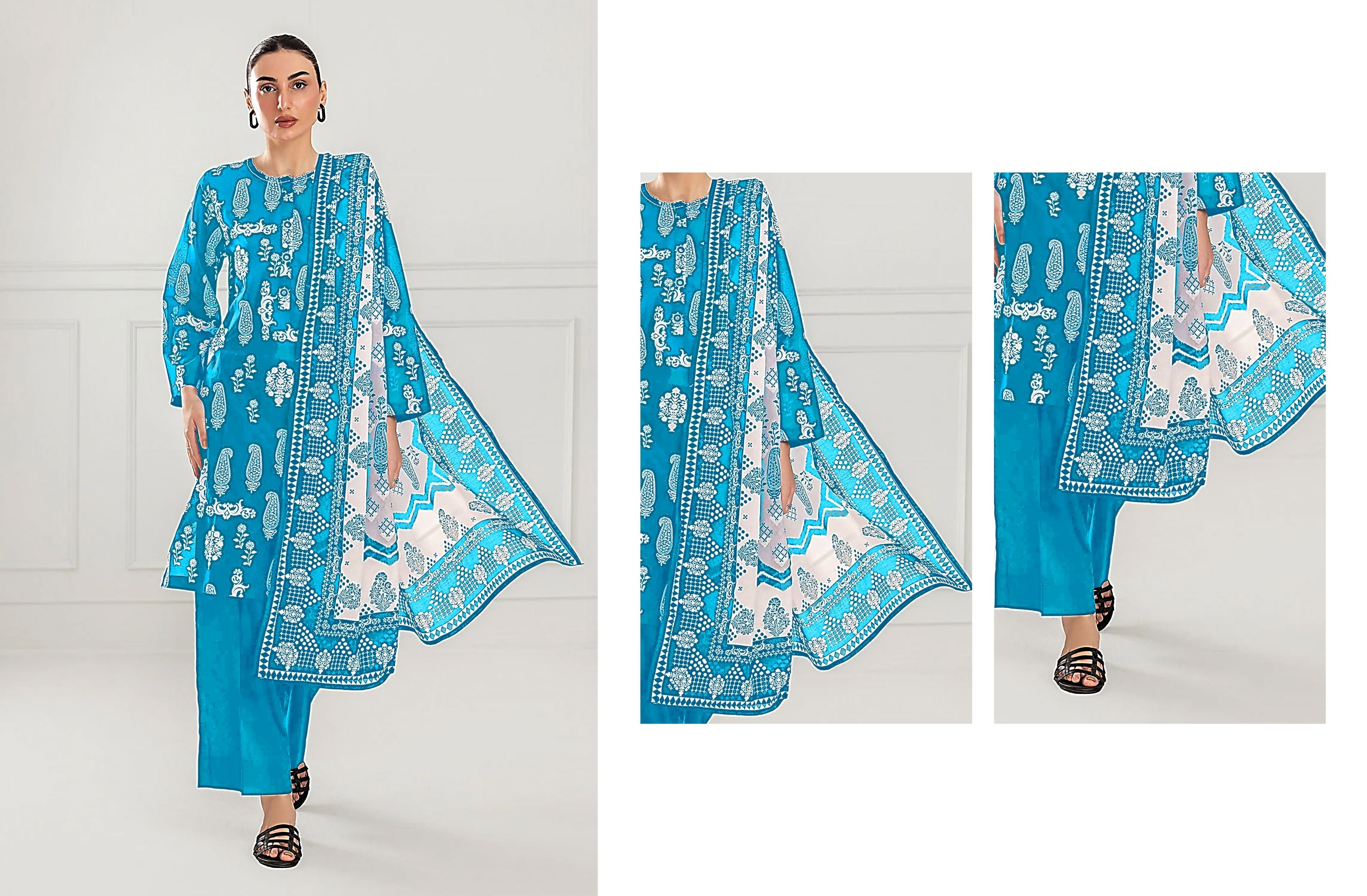 Set of gul ahmed Printed linen 3PC