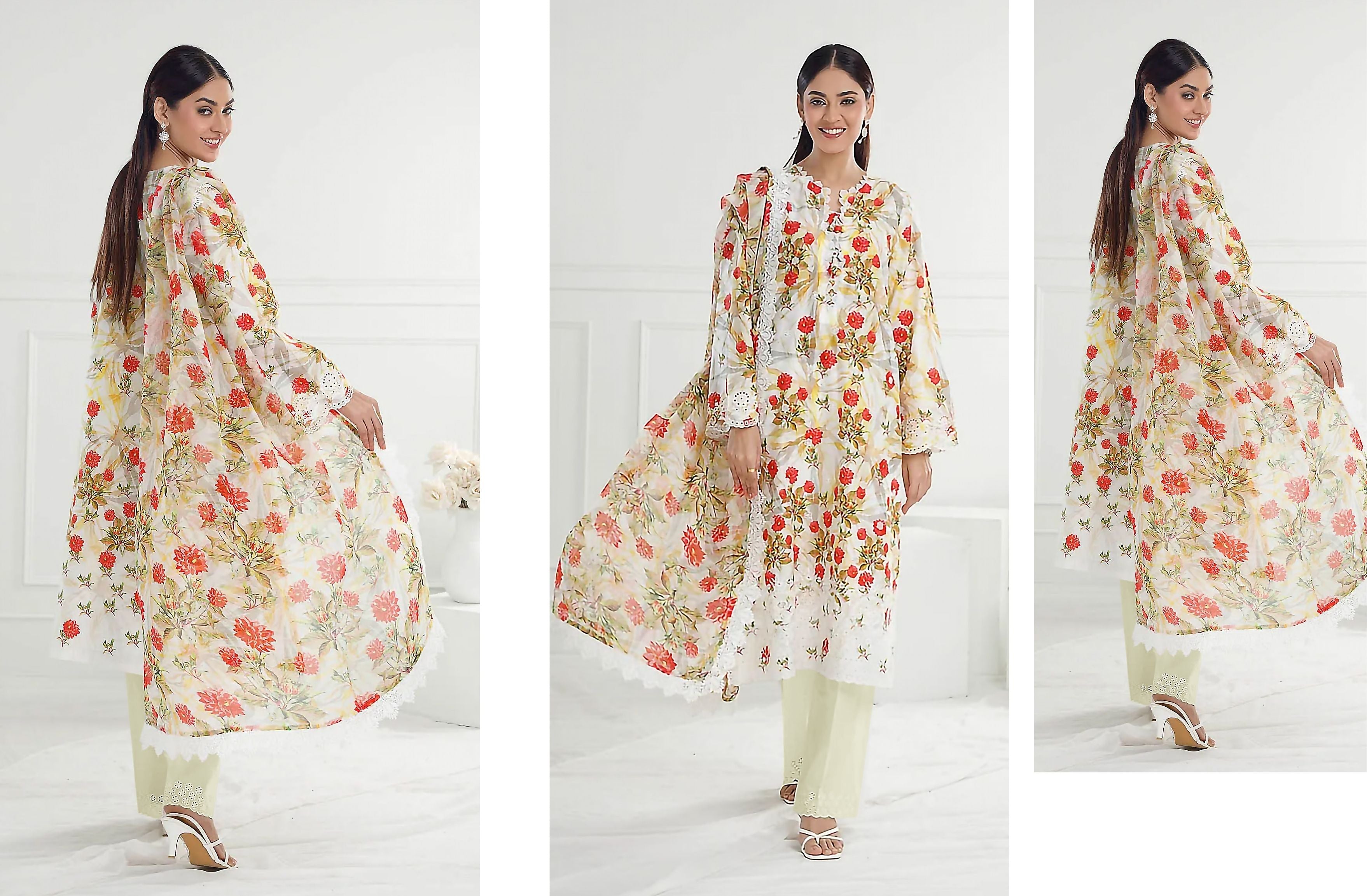 Set of gul ahmed Printed linen 3PC