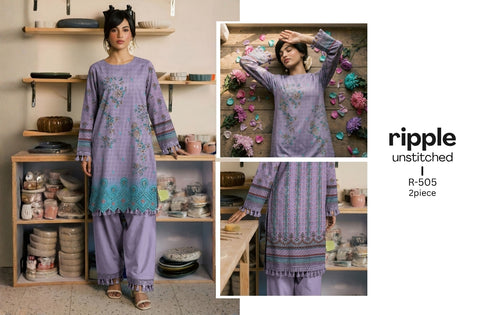 Set of Ripple Emb Print Lawn 2Pc