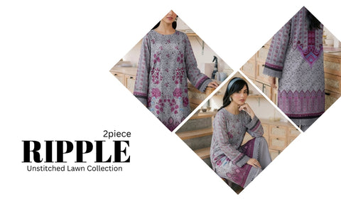Set of Ripple Emb Print Lawn 2Pc