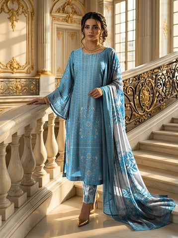 Bareeza Printed Lawn 3PC 7322