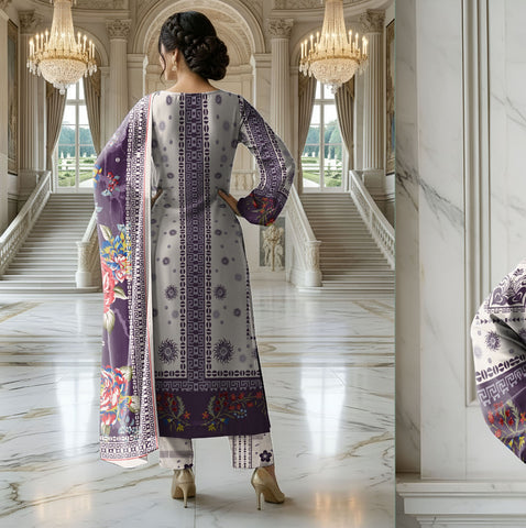 Bareeza Printed Lawn 3PC 7328