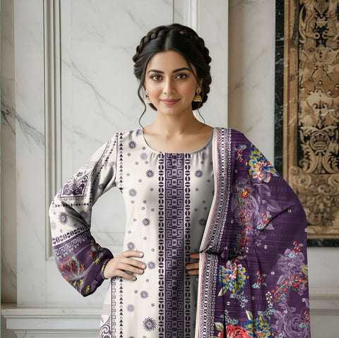 Bareeza Printed Lawn 3PC 7328
