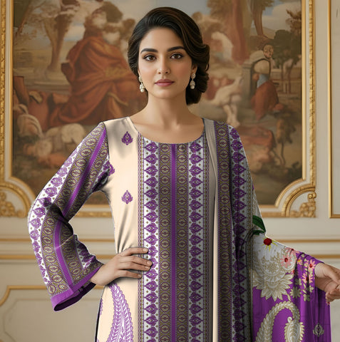 Bareeza Printed Lawn 3PC 7327