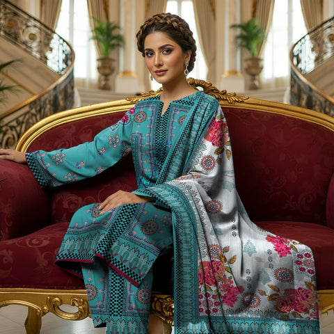 Bareeza Printed Lawn 3PC 7325