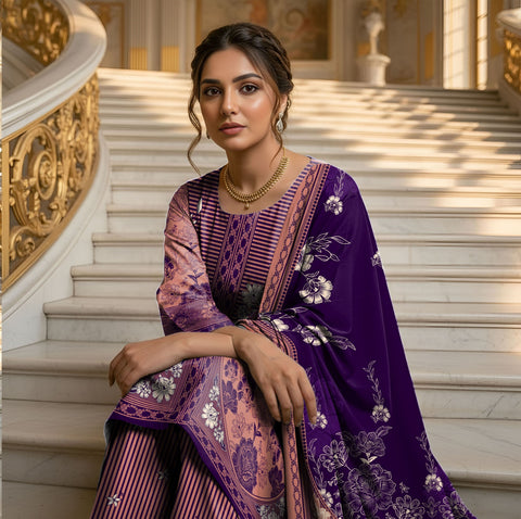 Bareeza Printed Lawn 3PC 7324