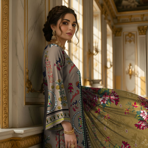 Bareeza Printed Lawn 3PC 7323
