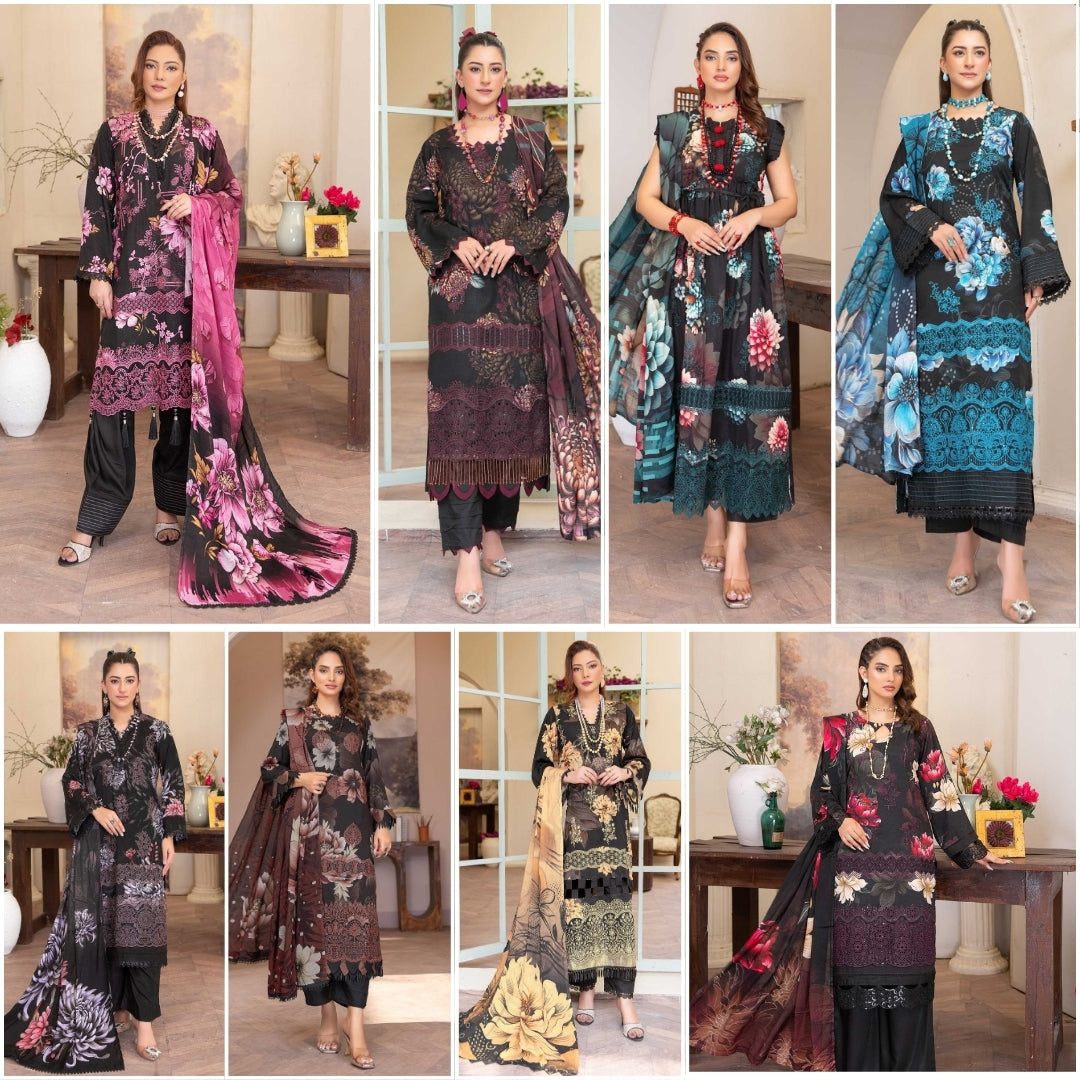 Set of Munarq Embroidered Lawn 3PC vol 2620