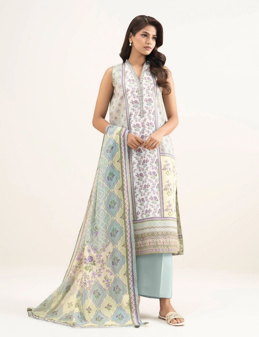 Agha Noor Printed Lawn Suit 3pc AN-7884