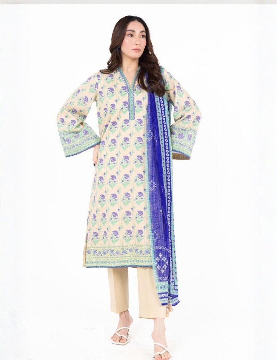 Alkaram Printed Lawn Suit 3pc 001