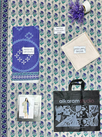 Alkaram Printed Lawn Suit 3pc 001