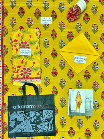 Alkaram Printed Lawn Suit 3pc 009