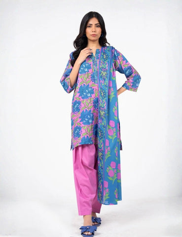 Alkaram Printed Lawn Suit 3pc 008