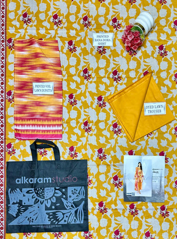 Alkaram Printed Lawn Suit 3pc 010