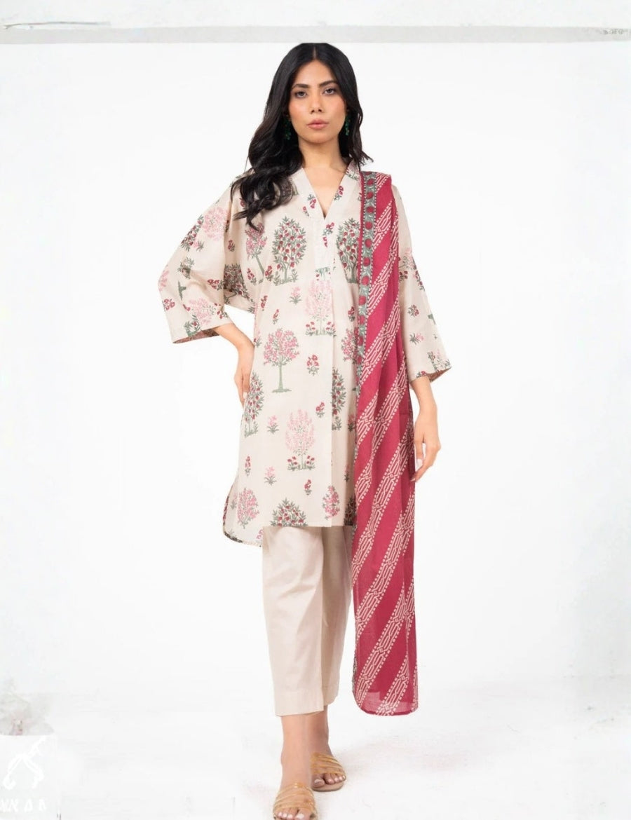 Alkaram Printed Lawn Suit 3pc 005