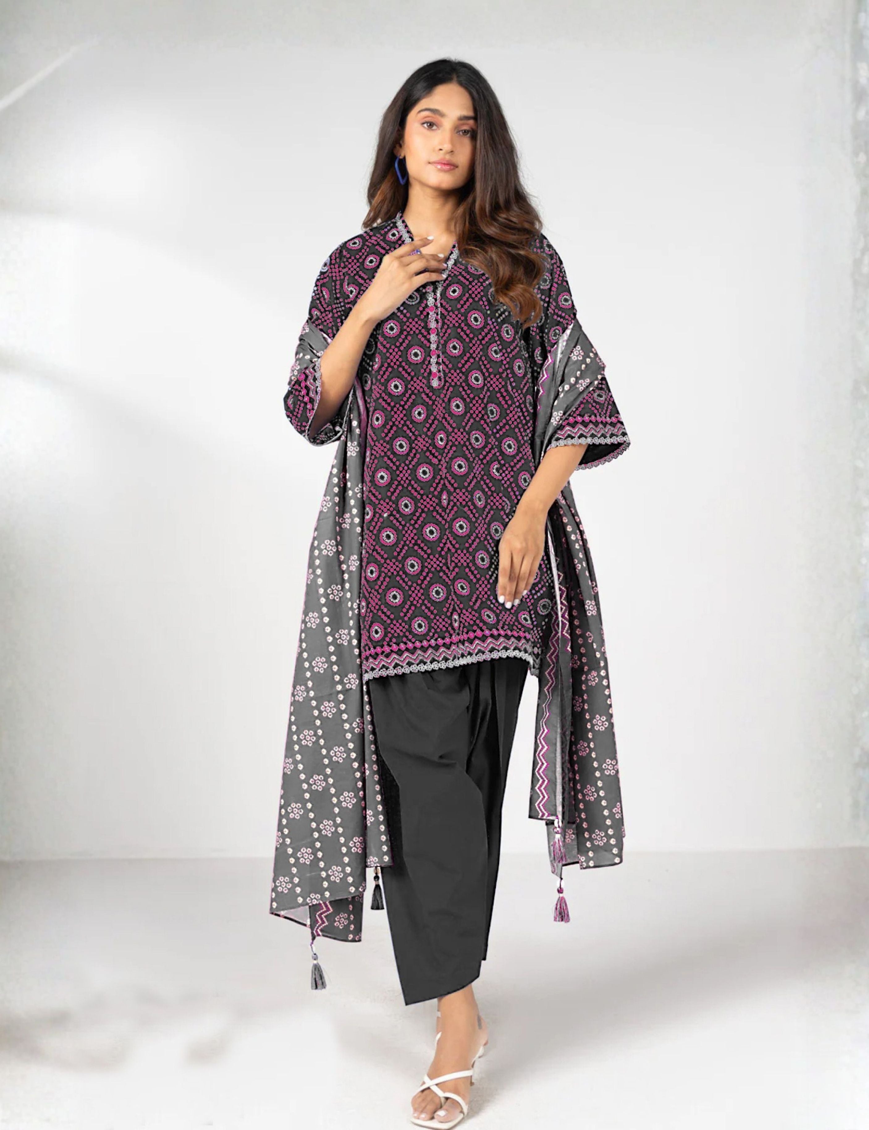 Alkaram Unstitched Printed Vintex Peach 3pc