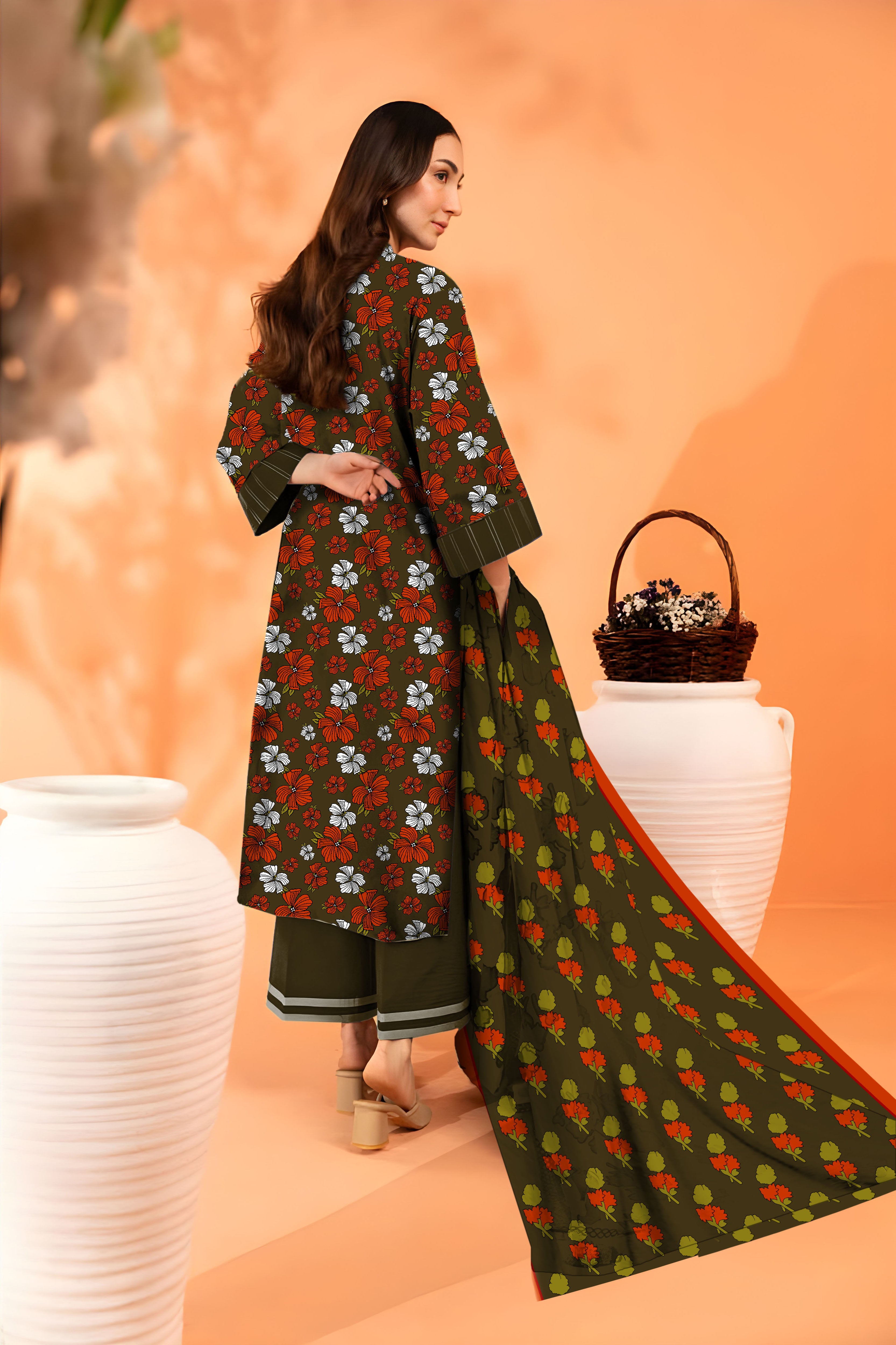 Alkaram Unstitched Printed Vintex Peach 3pc