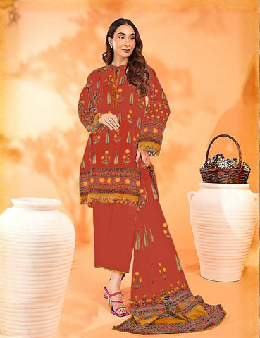 Alkaram Unstitched Printed Vintex Peach 3pc