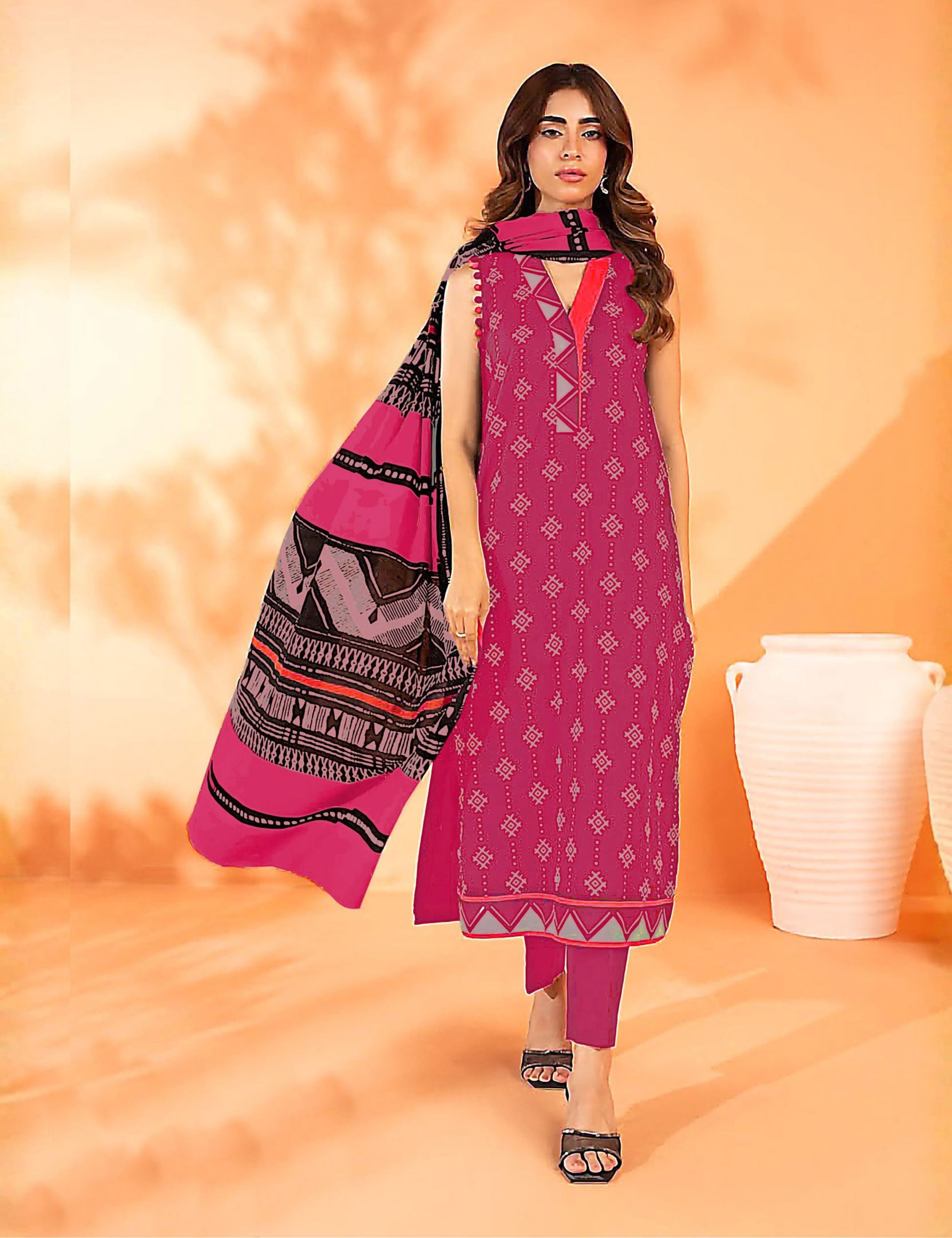Alkaram Unstitched Printed Vintex Peach 3pc