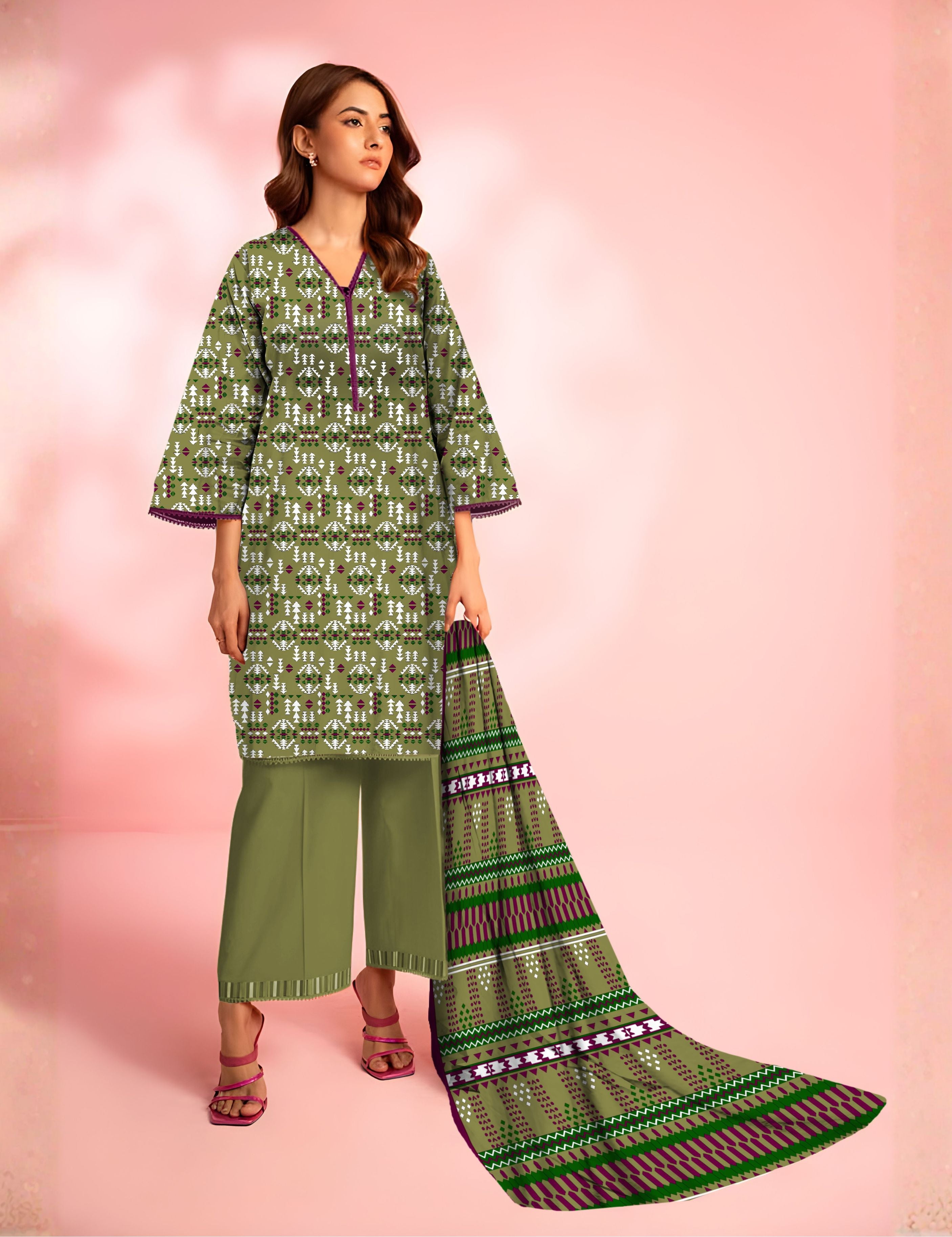 Alkaram Unstitched Printed Vintex Peach 3pc