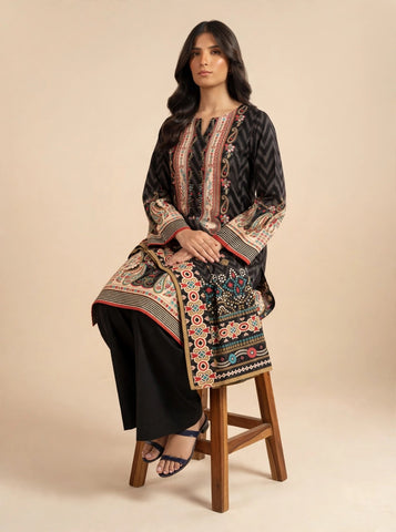 Unstitched Alkaram Studio Printed Khaddar 3-Pc AS7