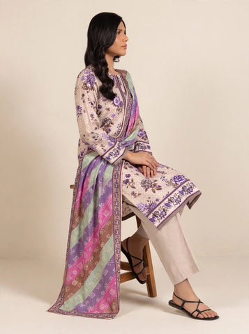 Unstitched Alkaram Studio Printed Khaddar 3-Pc AS4