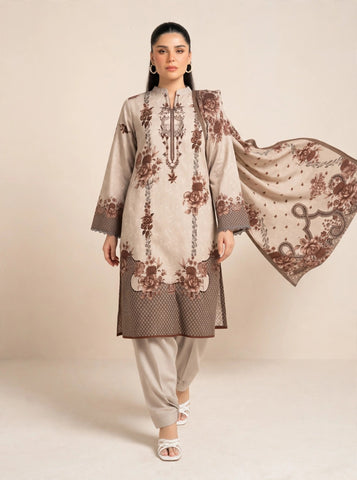 Unstitched Alkaram Studio Printed Khaddar 3-Pc AS1