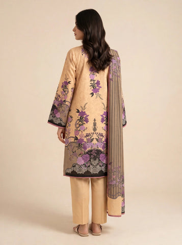 Unstitched Alkaram Studio Printed Khaddar 3-Pc AS6
