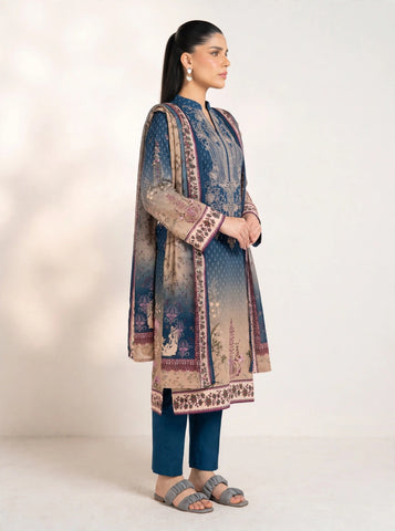 Unstitched Alkaram Studio Printed Khaddar 3-Pc AS5