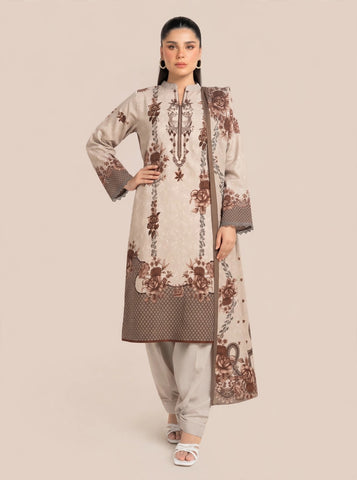 Unstitched Alkaram Studio Printed Khaddar 3-Pc AS1