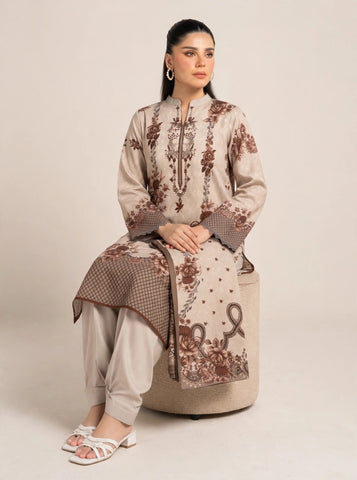 Unstitched Alkaram Studio Printed Khaddar 3-Pc AS1
