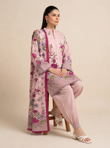Unstitched Alkaram Studio Printed Khaddar 3-Pc AS3
