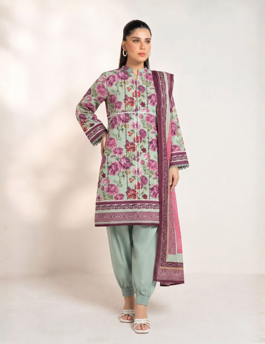 Unstitched Alkaram Studio Printed Khaddar 3-Pc AS9