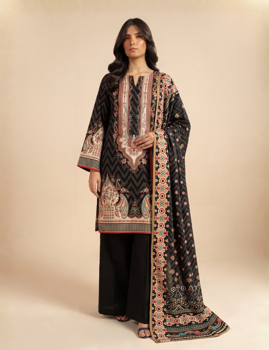 Unstitched Alkaram Studio Printed Khaddar 3-Pc AS7