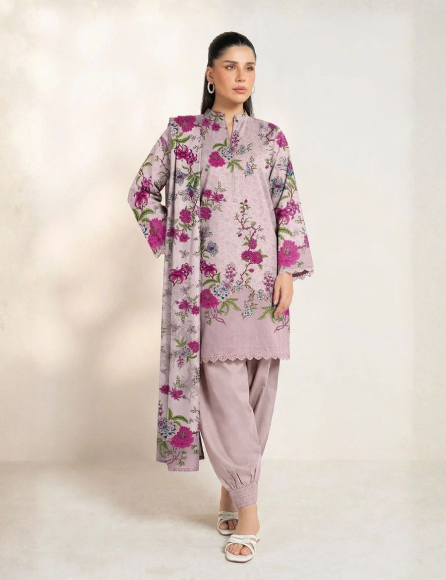 Unstitched Alkaram Studio Printed Khaddar 3-Pc AS10