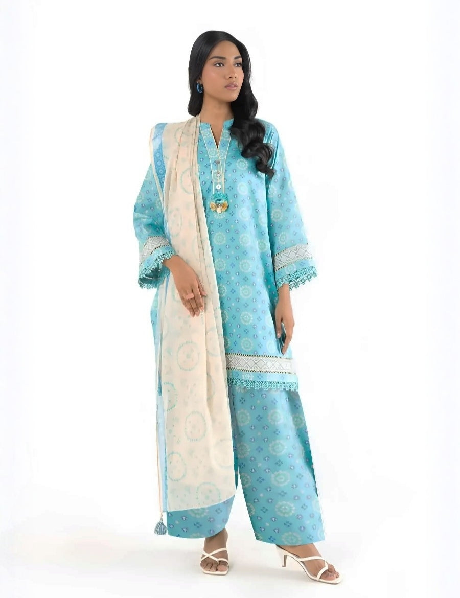 Alkaram Studio Printed Suit 3pc V-12