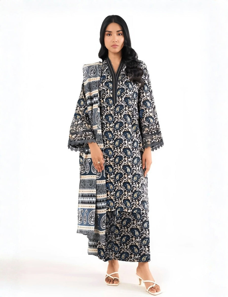 Alkaram Studio Printed Suit 3pc V-12