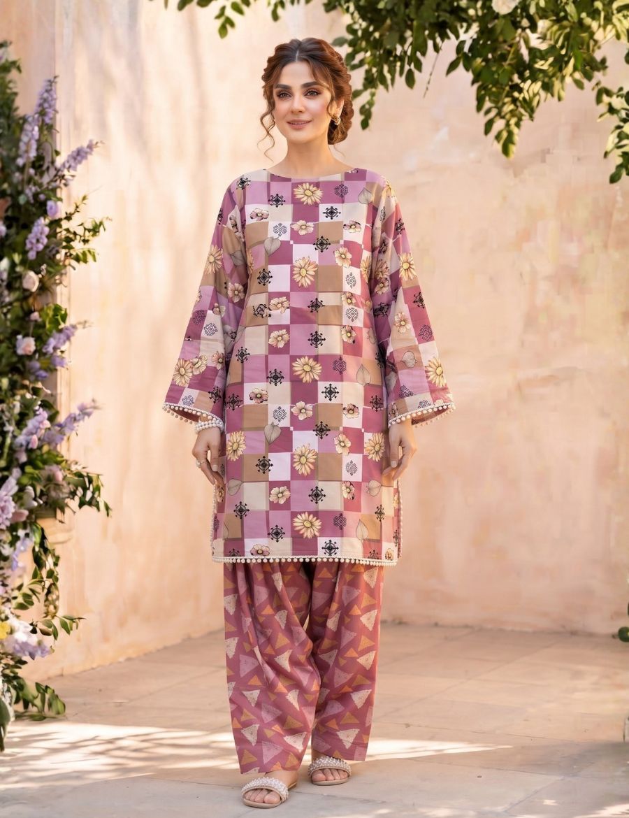 Unstitched Bareeza Printed Silk 2-Pc PR-8271
