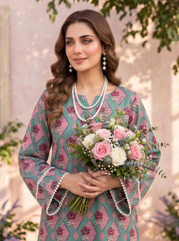 Unstitched Bareeza Printed Silk 2-Pc PR-8269
