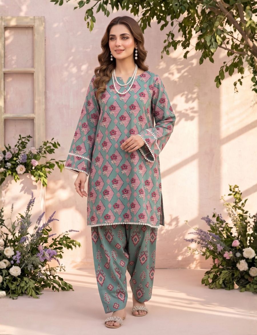 Unstitched Bareeza Printed Silk 2-Pc PR-8269