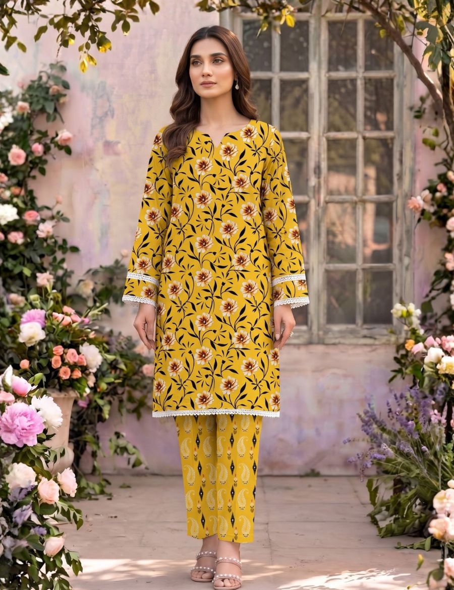 Unstitched Bareeza Printed Silk 2-Pc PR-8260