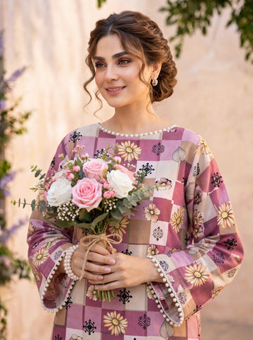 Unstitched Bareeza Printed Silk 2-Pc PR-8271