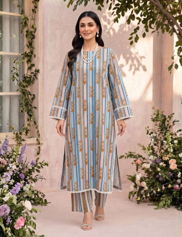 Unstitched Bareeza Printed Silk 2-Pc PR-8268