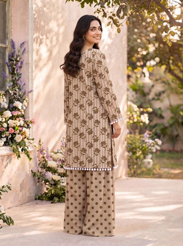 Unstitched Bareeza Printed Silk 2-Pc PR-8259