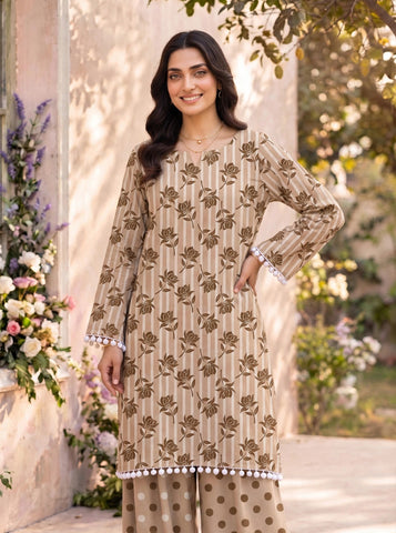 Unstitched Bareeza Printed Silk 2-Pc PR-8259